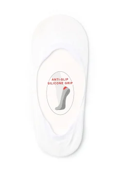 Bawełniane Stopki Damskie z Silikonem Cotton Anti-Slip White Marilyn