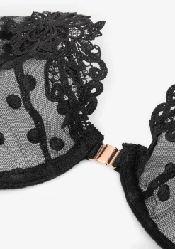 Biustonosz miękki transparentny z ozdobnymi taśmami Layla Poupee Marilyn