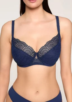 Biustonosz na duży biust z mieniącym się haftem Sapphire Poupee Marilyn
