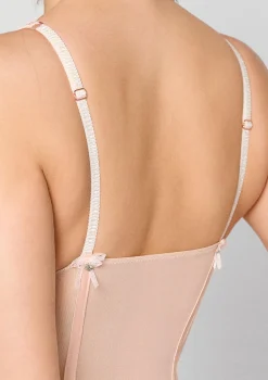 Body damskie ślubne koronkowo satynowe Ivory Cream Poupee Marilyn