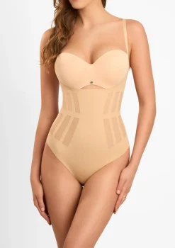 Body modelujące bezszwowe z otwartym biustem i odpinanymi ramiączkami - Slimfit