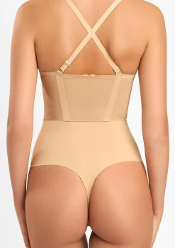 Body modelujące bezszwowe z otwartym biustem i odpinanymi ramiączkami - Slimfit