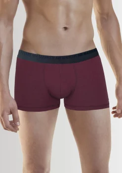 Bokserki męskie klasyczne z logowaną gumą bordowe - Boxers Pro