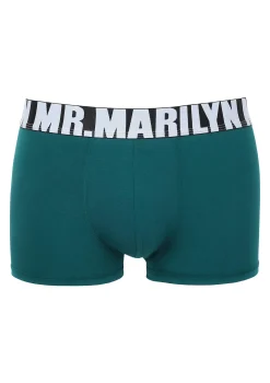Bokserki męskie klasyczne z logowaną gumą jeans Letters Boxer Marilyn