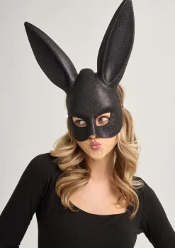 Brokatowa maska na twarz z uszami - Horny Bunny