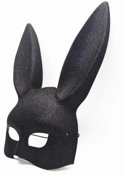 Brokatowa maska na twarz z uszami - Horny Bunny