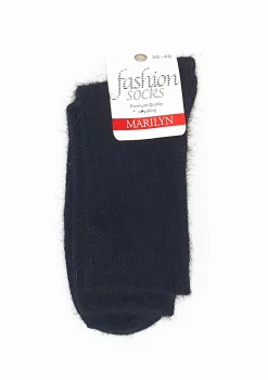 Ciepłe skarpetki damskie prążkowane z naturalnej bawełny - Angora F28