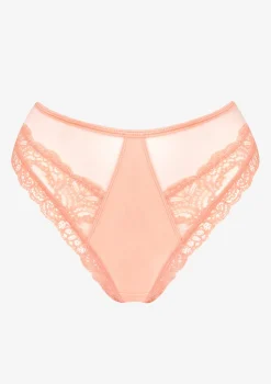 Figi damskie koronkowo satynowe w melonowym kolorze Melon Poupee Marilyn