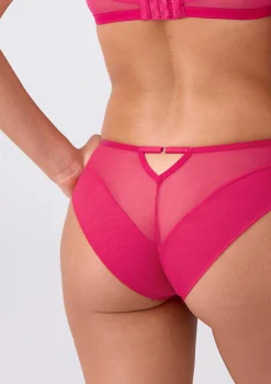 Figi damskie z tiulu i koronki w kolorze purpurowym – Yvonne