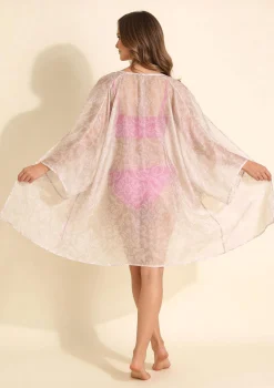 Jedwabne pareo plażowe - Silver Silk