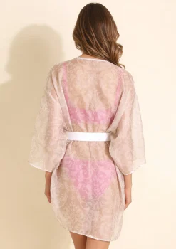 Jedwabne pareo plażowe - Silver Silk