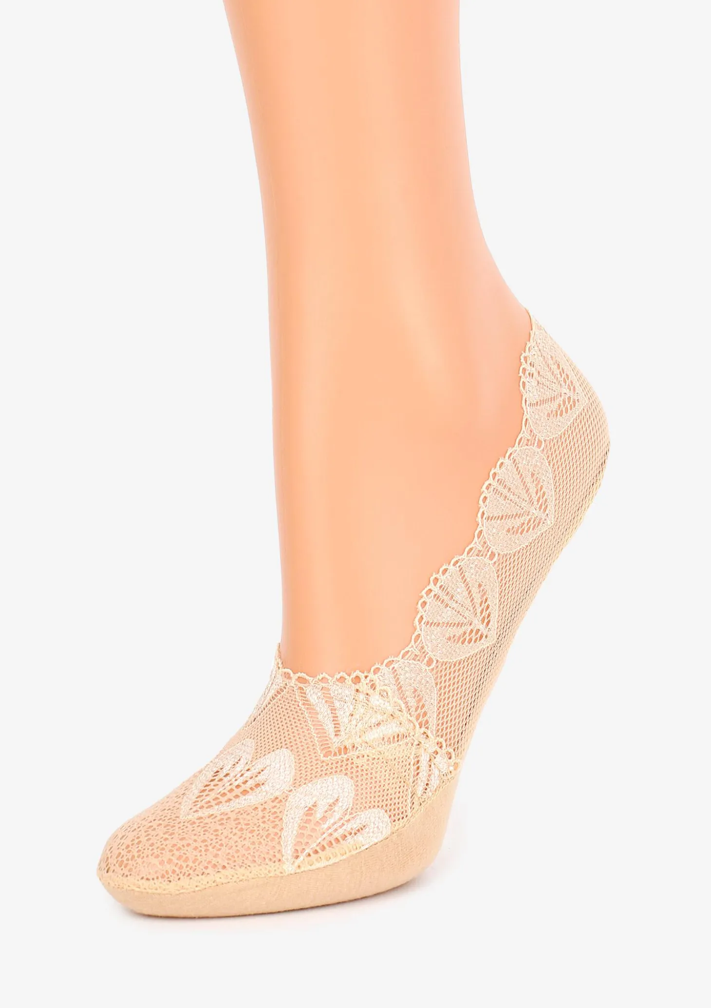 Koronkowe skarpetki stopki damskie z silikonem U22 Marilyn
