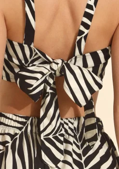Lniany tank top plażowy - Safari