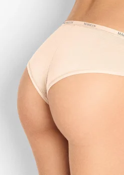 Majtki brazyliany z bawełny organicznej i włókna bambusowego kremowe Julia
