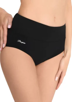 Majtki damskie czarne bawełniane z wysoką talią miękkie oddychające elastyczne Hipster High