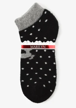 Niskie ciepłe skarpetki damskie w kropki Angora Footies Terry X49 Marilyn