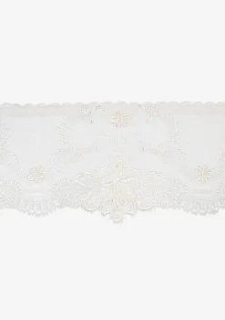 Pas do pończoch z haftowanej koronki w kolorze off white Nilla Poupee Marilyn