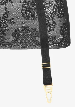Pas do pończoch z tiulu w eleganckie florystyczne wzory WOW