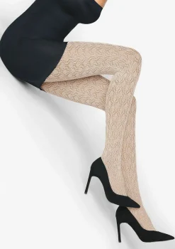 Rajstopy damskie o splocie żakardowym creme Sophia 874 G Marilyn