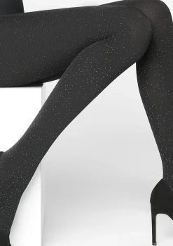Rajstopy damskie z brokatem Shine E57 Black Marilyn