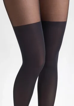 Rajstopy imitujące zakolanówki Zazu Classic Nero Marilyn