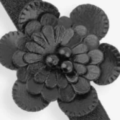 Ramiączka materiałowe z motywem róży Black Roses od Poupée Marilyn