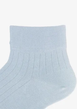 Skarpetki bawełniane damskie jasnoniebieskie z komfortowym ściągaczem Cotton Classic