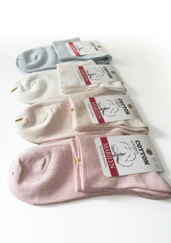 Skarpetki bawełniane damskie jasnoniebieskie z komfortowym ściągaczem Cotton Classic