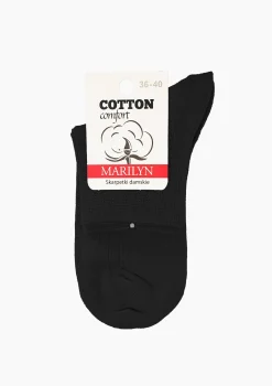 Skarpetki bawełniane damskie czarne z komfortowym ściągaczem Cotton Classic