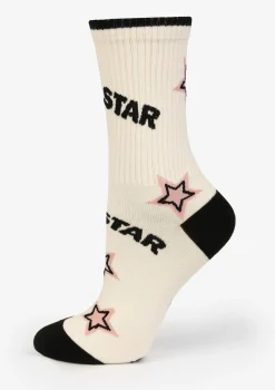 Skarpetki damskie bawełniane w gwiazdki z napisem Star B51 Marilyn