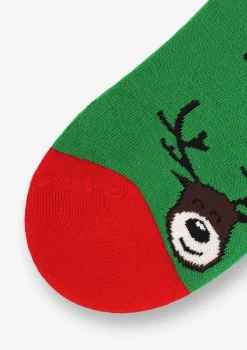 Skarpetki damskie bawełniane z grafiką Mikołajów i reniferów Santa Deer 2 Marilyn