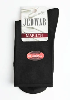 Skarpetki damskie czarne nieuciskające tencel i jedwab Silk No Stress