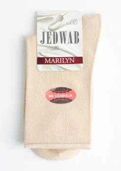 Skarpetki damskie kremowe nieuciskające tencel i jedwab Silk No Stress