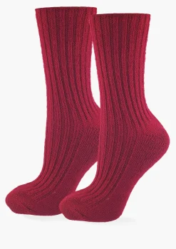Skarpetki damskie prążkowane z bawełny - Angora F27