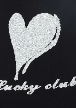 Skarpetki damskie z brokatowym sercem Cotton Silver Hearts Marilyn
