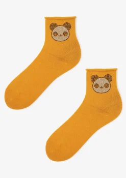 Skarpetki damskie z błyszczącą pandą Cotton Smile Panda Marilyn