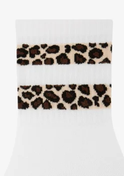 Skarpetki damskie z modnymi panterkowymi paskami białe Panther Stripe Marilyn