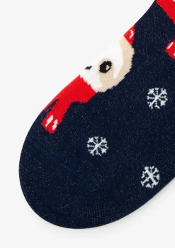Skarpetki damskie z sympatycznymi leniwcami w czapce Mikołaja Santa Sloth Marilyn