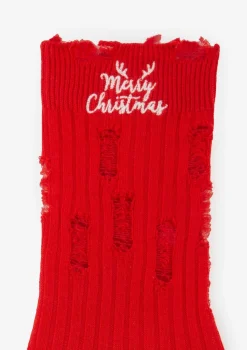 Skarpetki damskie z świątecznym napisem Merry Christmas Marilyn
