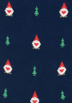 Skarpetki męskie bawełniane w świąteczny wzór małych Mikołajów Little Santa Marilyn