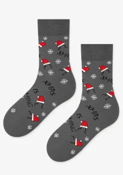 Skarpetki męskie z zabawnymi czapkami Mikołaja Xmas Hat Marilyn