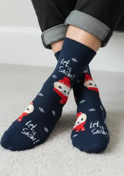 Skarpetki męskie z zabawnym wzorem leniwca w czapce Santa Sloth Marilyn