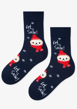 Skarpetki męskie z zabawnym wzorem leniwca w czapce Santa Sloth Marilyn