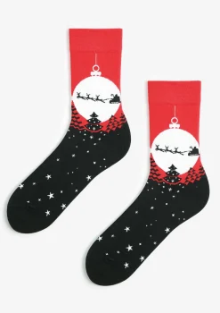 Skarpetki męskie z zaprzęgiem św. Mikołaja Men Santas Sledge Marilyn