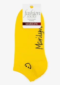Skarpetki stopki damskie w optymistycznym kolorze z uśmiechem Smile Marilyn