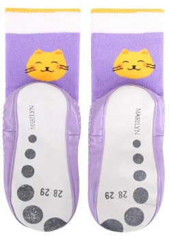 Skarpetki Ze Skórzaną Podeszwą Home Socks Dziewczęce Marilyn