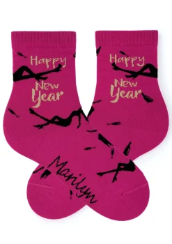 Skarpety damskie bawełniane z mieniącym się napisem Happy New Year Happy 2 Marilyn