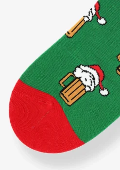 Skarpety męskie bawełniane nie do pary w świąteczne kufle piwa Santa Beer 2 Marilyn