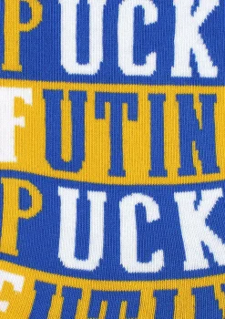 Skarpety męskie w dwukolorowe paski i napis Men Puck Marilyn