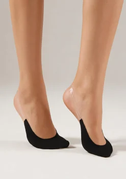 Stopki bawełniane z odkrytą piętą z paskiem silikonu - Cotton Open Heel